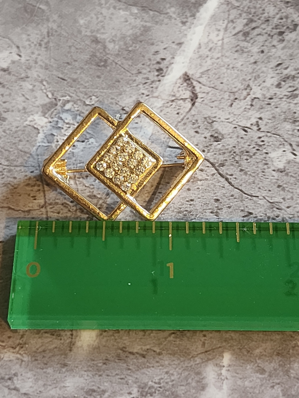 Gold Rhinestone Brooch - Picture 4 of 4